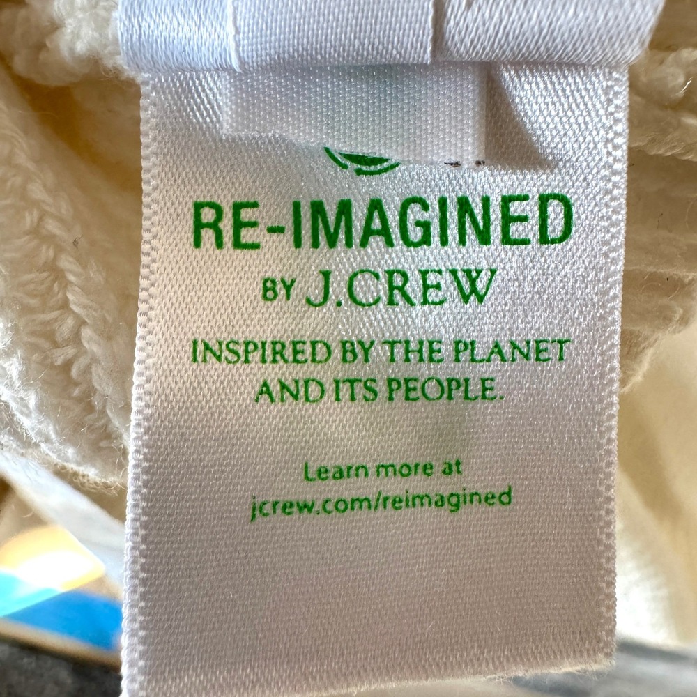 J. Crew Womens Cotton Cashmere Ribbed Turtleneck Sweater S Ivory Relaxed Spring‎ - Picture 10 of 13